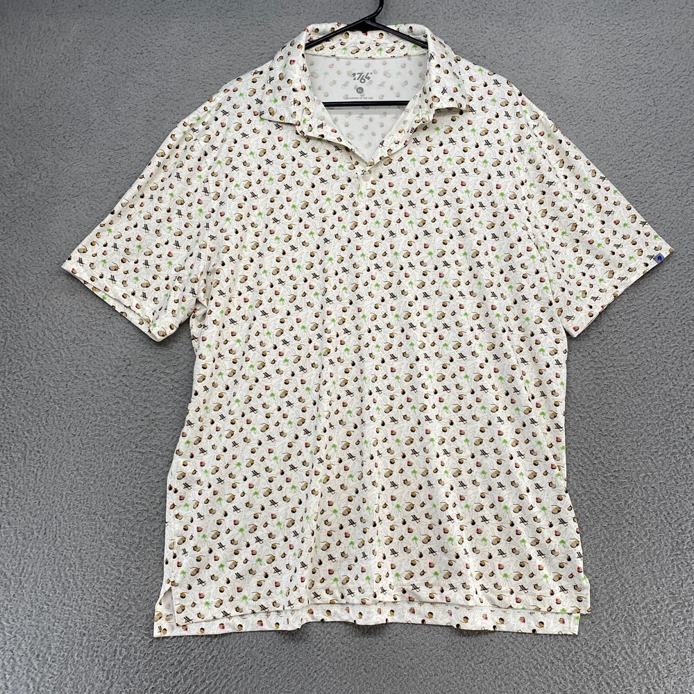 1764 Golf Polo Mens XL Beach Beer Coconuts Short Sleeve Hawaiian Lawn Chair